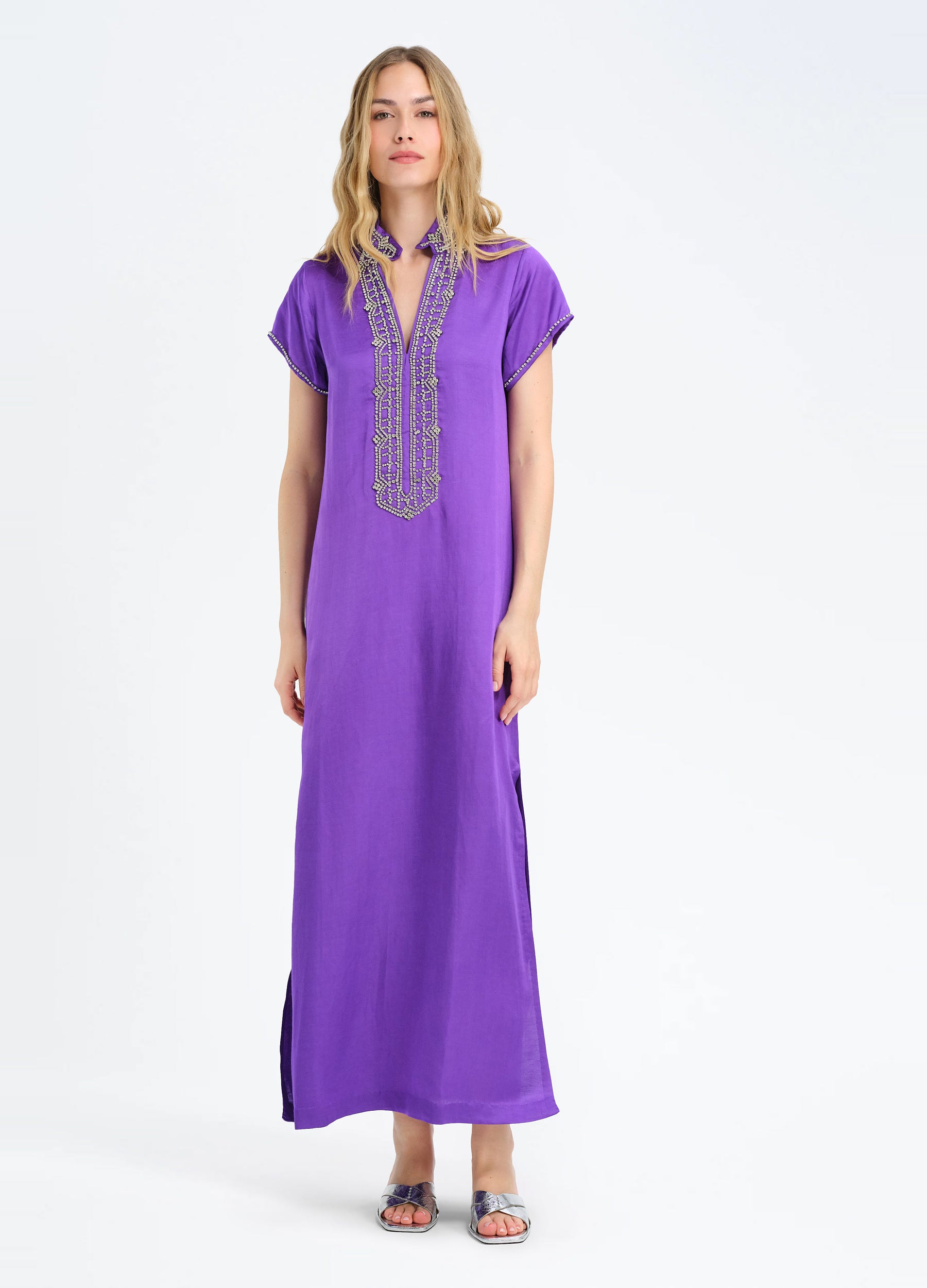 Marilyn Cap Sleeve Caftan in Orchid