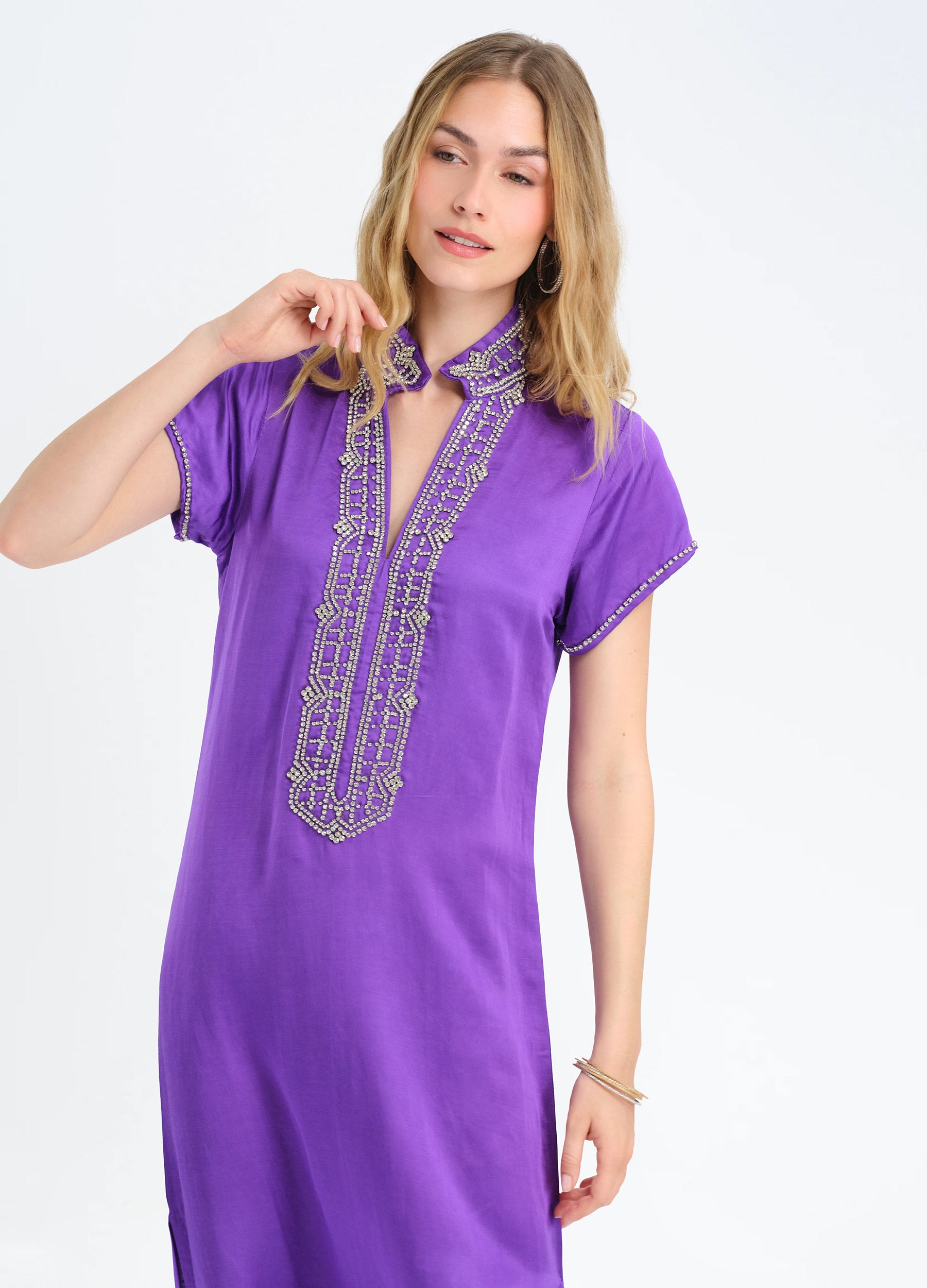 Marilyn Cap Sleeve Caftan in Orchid